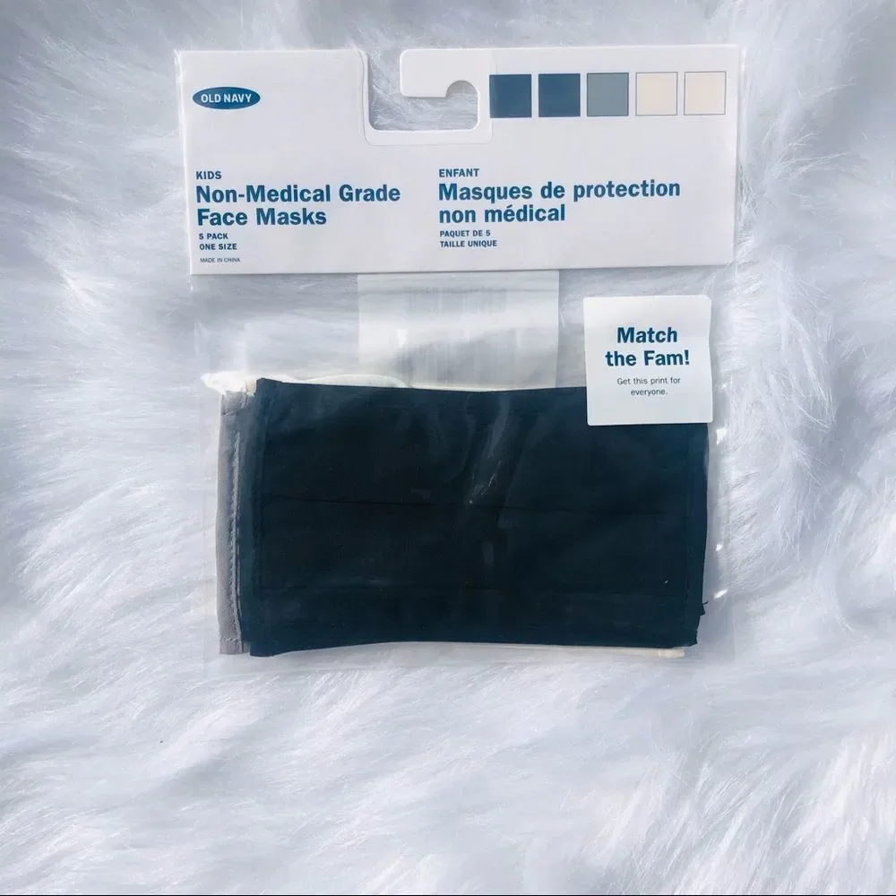 Brand New In Package Old Navy Kids Face Mask Black, Grey &‎ Off White